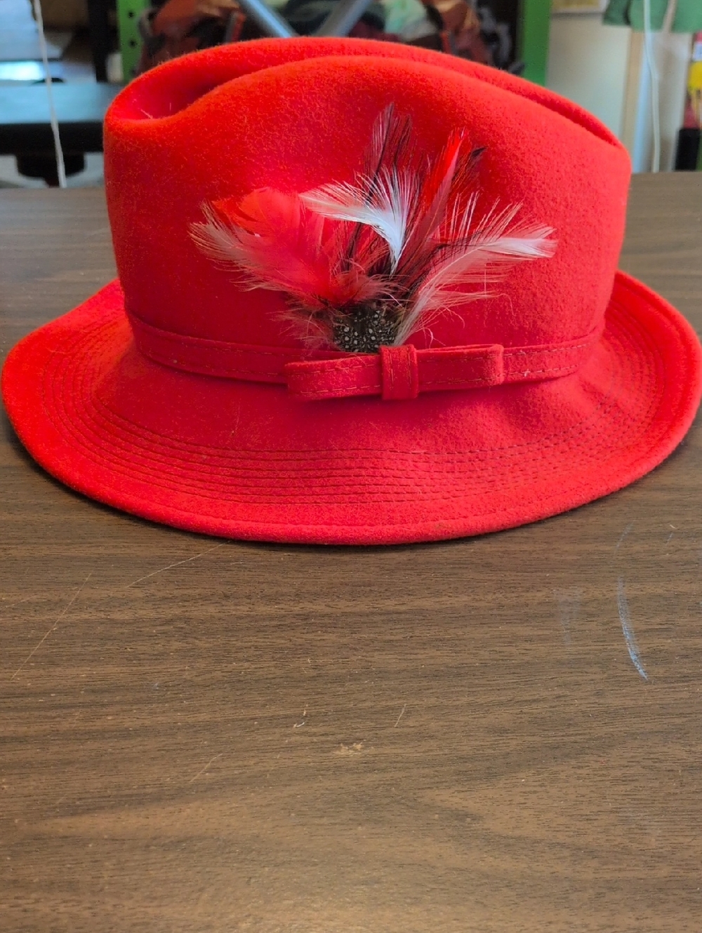 Miss Schiaparelli Vintage Red Felt Hat